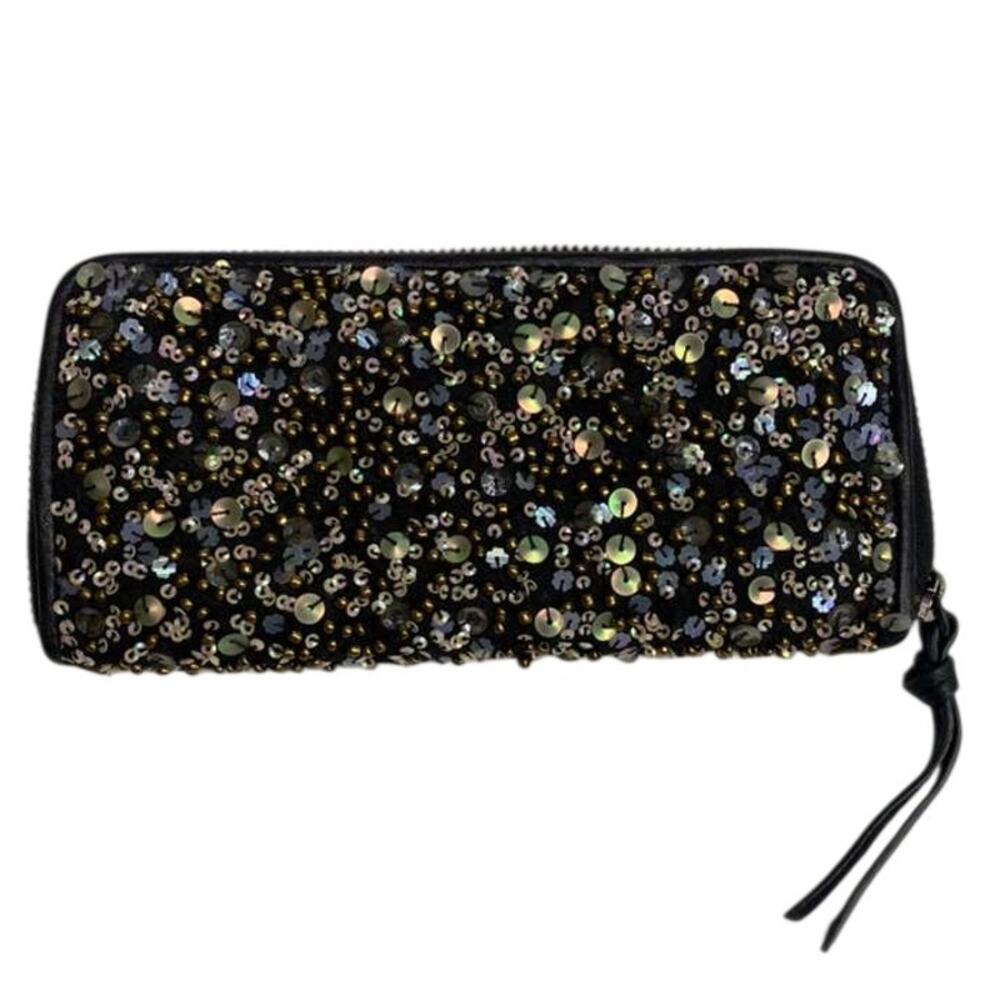 All Saints Sequin and Leather wallet Women’s Brown